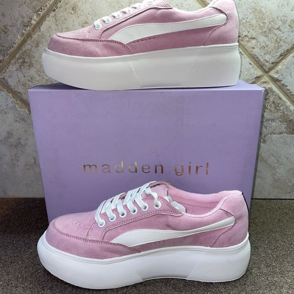 🆕Madden Girl “Ollie” Pink Lace Up platform Sneaker, Size 8.5 - Picture 3 of 14